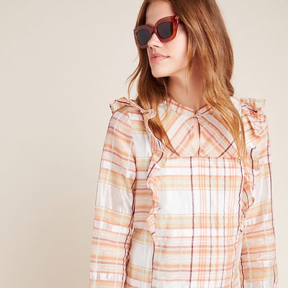 NWT Anthropologie Polly Ruffled Peasant Blouse XS - Picture 2 of 4